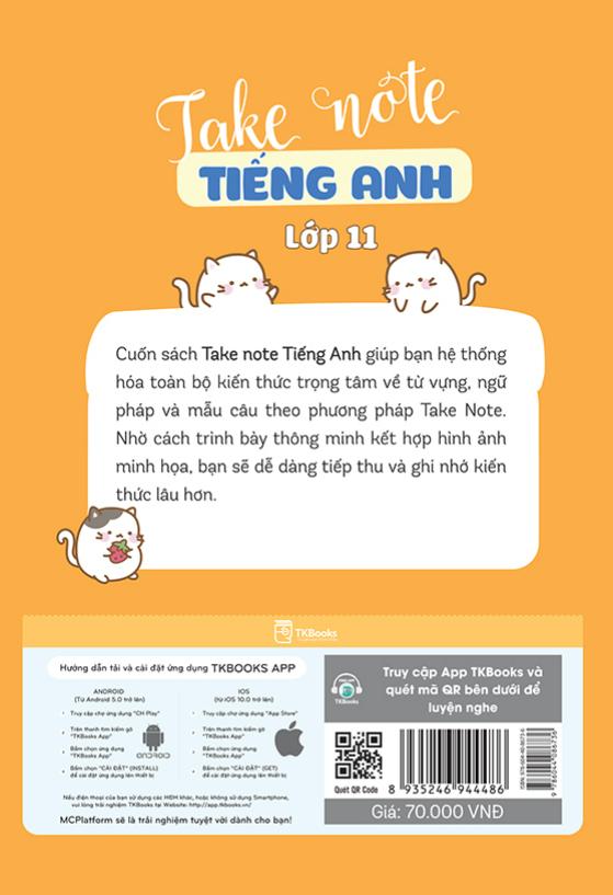 Sách Take Note Tiếng Anh lớp 11 – Tổng hợp kiến thức, hiểu nhanh, nhớ lâu