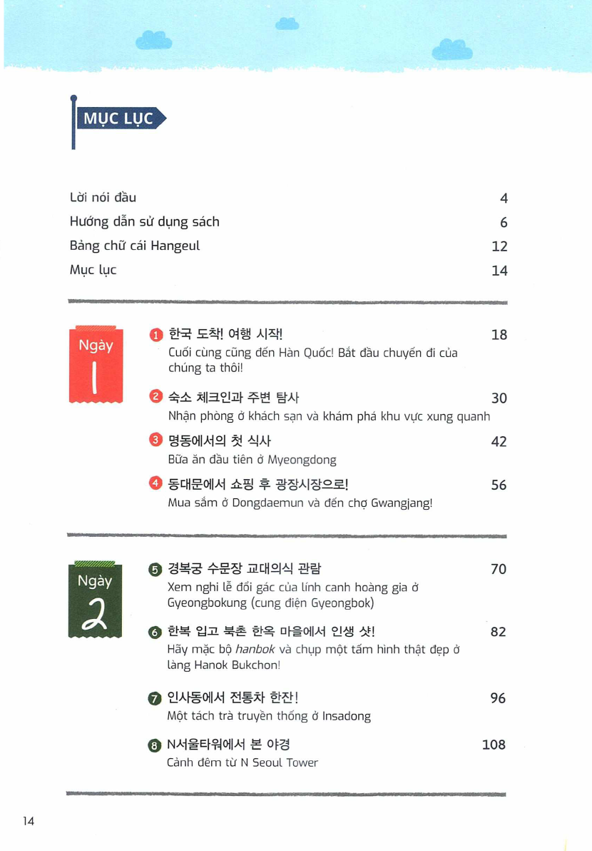 Mục lục - Sách Tiếng Hàn dành cho khách du lịch hâm mộ K-Pop