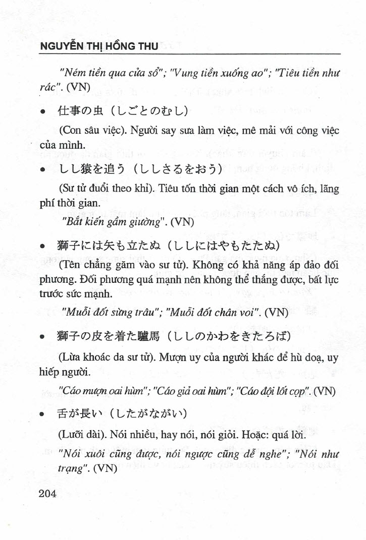 Nội dung - Sách Từ Điển Thành Ngữ Nhật Việt